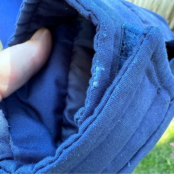 VTG Downhill Racer 1987 Men's Blue Down Filled Ski Snow Hooded Jacket Medium - Picture 8 of 11